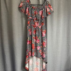 Off the shoulder, hi/lo, floral sundress